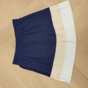 Navy white and cream skirt